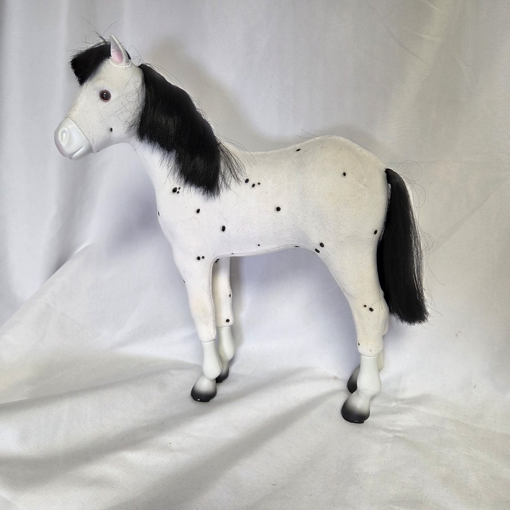American Girl Doll Sparks Flying Kaya's Foal 13" Horse Toy White Black Spots AG